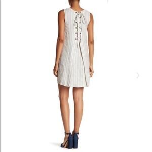 Theory Keshelle Back Lace-Up Stripe Dress